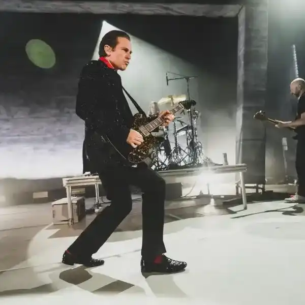 Alex Kapranos of Franz Ferdinand performs at the Brooklyn Paramount on April 10, 2025 in New York, New York.