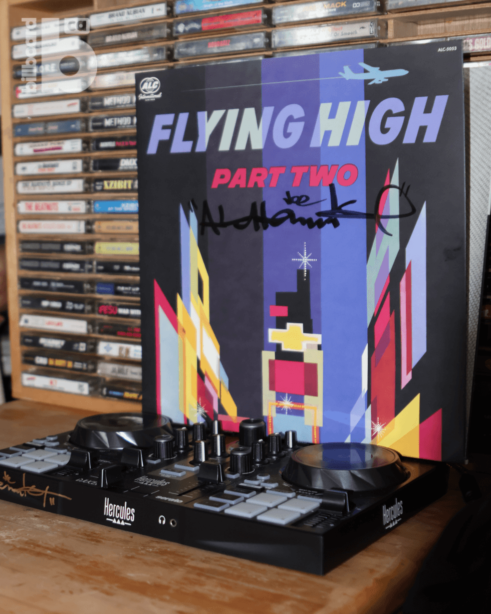 An autographed vinyl at The Alchemist's Montreal pop-up.