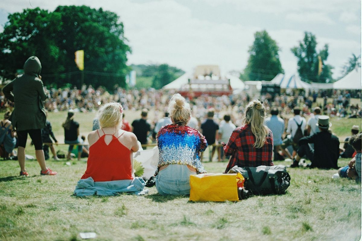 Audience members at a music festival