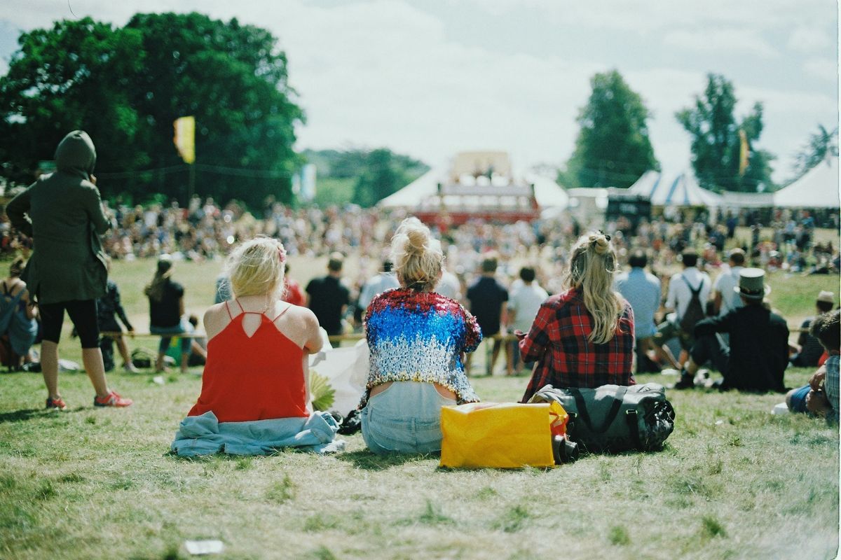 Audience members at a music festival