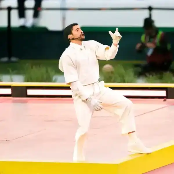 Bad Bunny performs at Super Bowl LX at Levi's Stadium on February 08, 2026 in Santa Clara, California.
