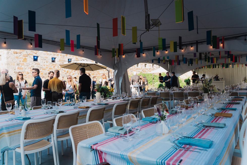 Banquet area at Osheaga's Artist World.