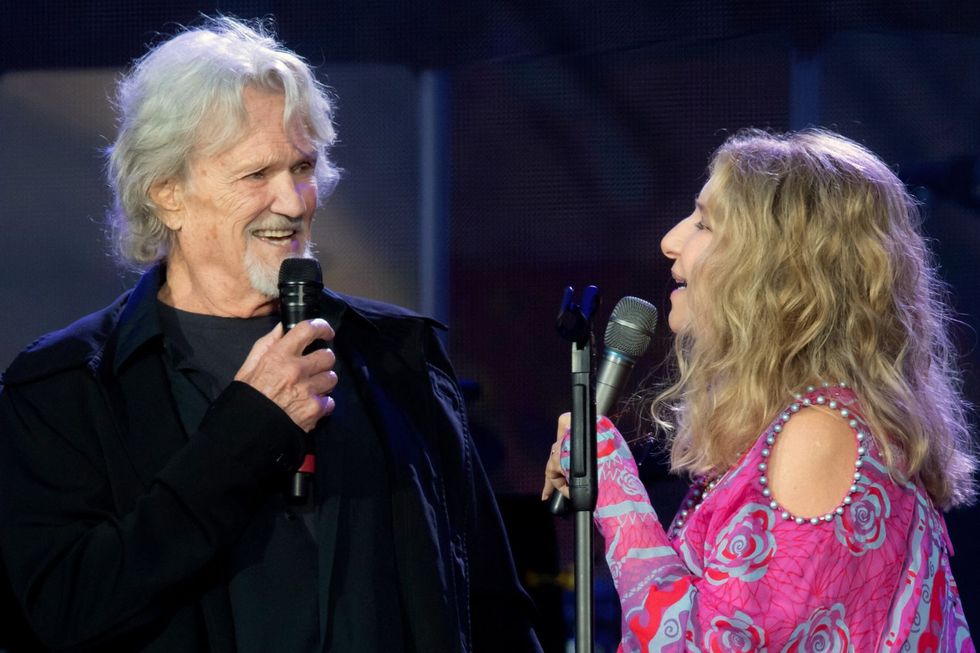 Barbra Streisand performs with Kris Kristofferson during Barclaycard Presents British Summer Time Hyde Park at Hyde Park on July 07, 2019 in London, England.