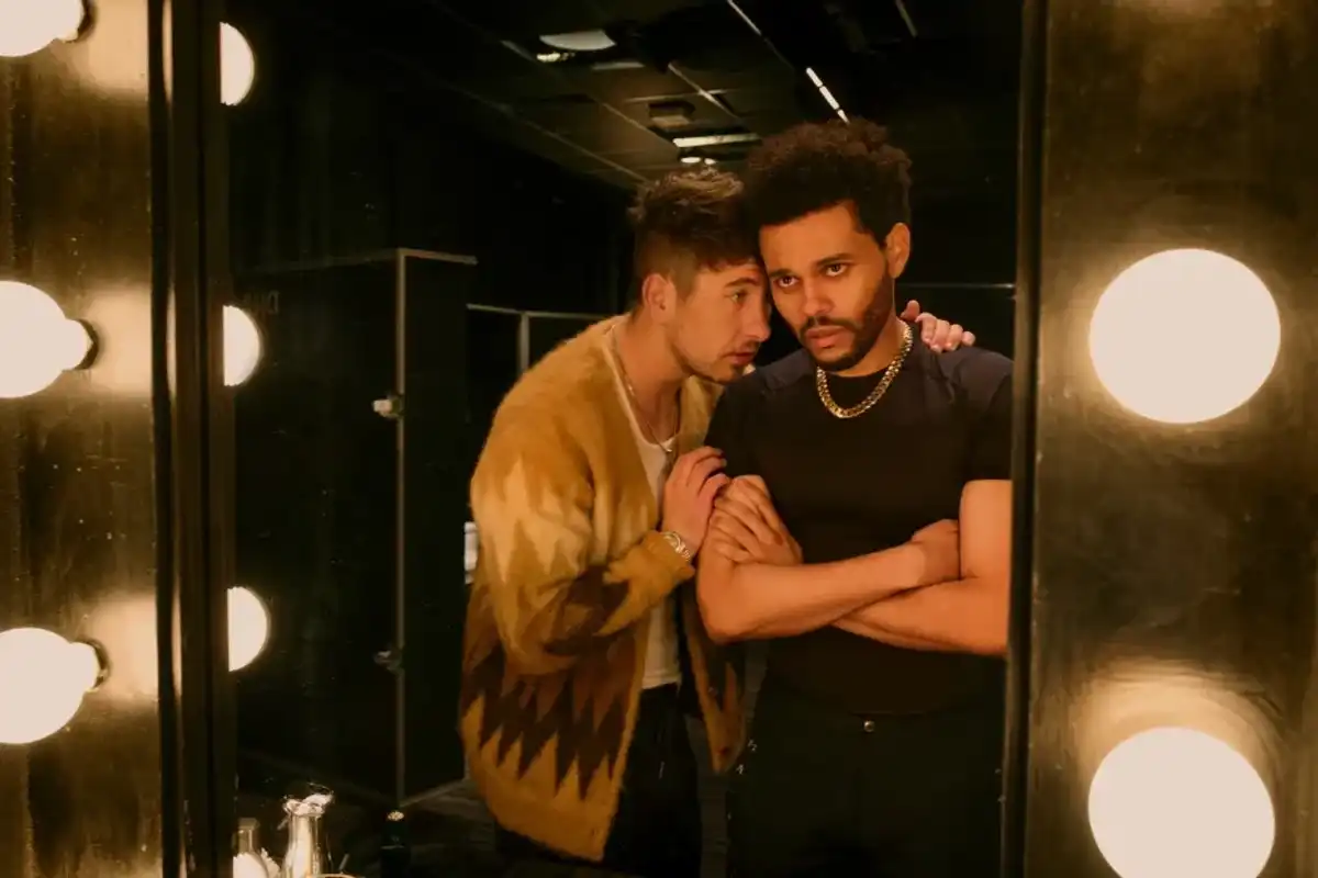 Barry Keoghan as Lee and Abel "The Weeknd" Tesfaye as Abel in 'Hurry Up Tomorrow.'