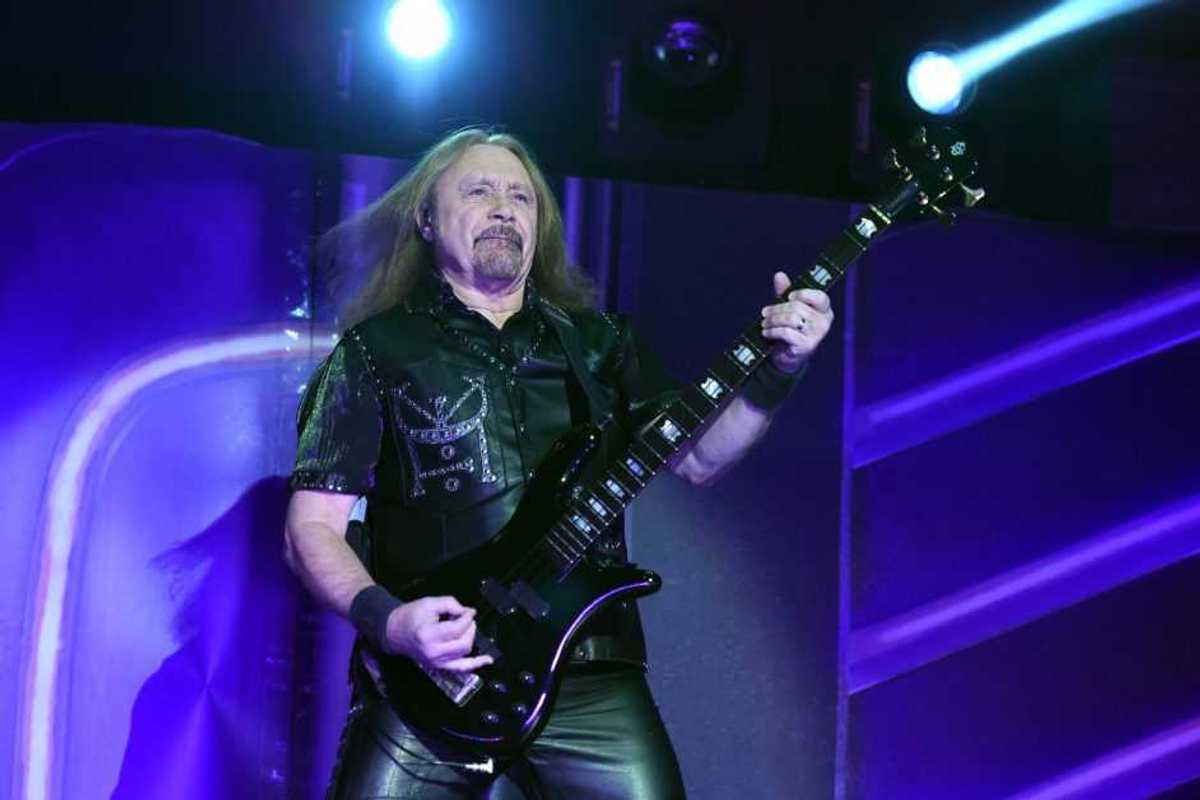 Bassist Ian Hill of Judas Priest performs on the final night of the band's Firepower World Tour at The Joint inside the Hard Rock Hotel & Casino on June 29, 2019 in Las Vegas, Nevada.