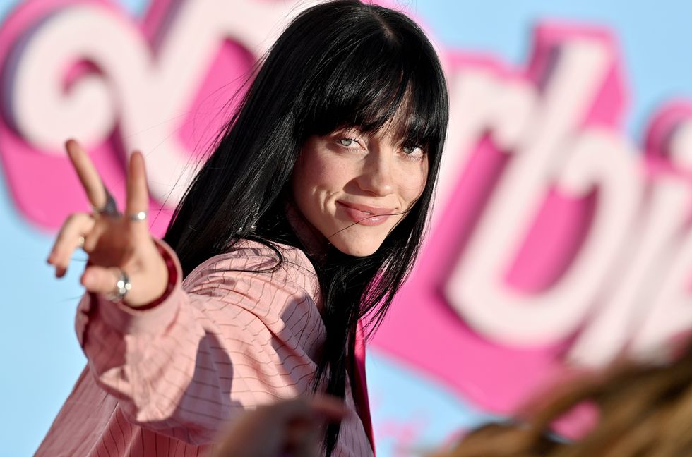 Billie Eilish attends the World Premiere of "Barbie" at Shrine Auditorium and Expo Hall on July 9, 2023 in Los Angeles.