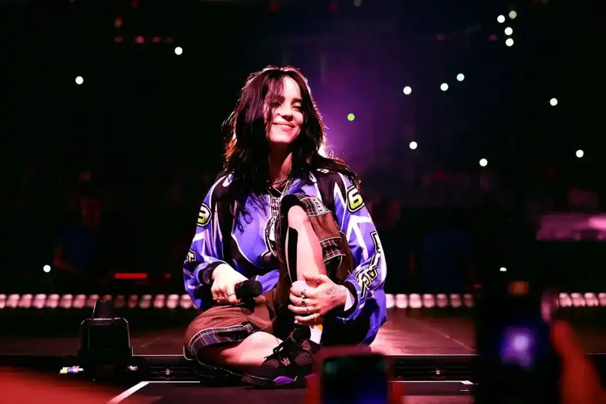 Billie Eilish performs onstage during "Hit Me Hard And Soft: The Tour" at Kaseya Center on October 09, 2025 in Miami, Florida.