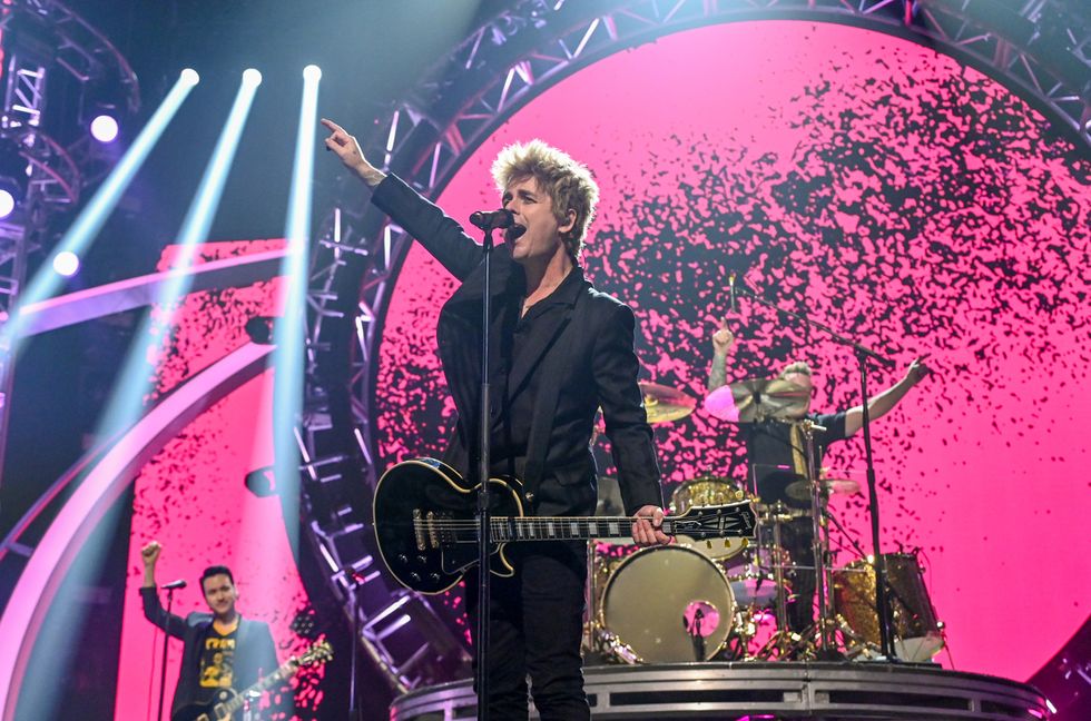 Billie Joe Armstrong of Green Day performs during Dick Clark's New Year's Rockin' Eve with Ryan Seacrest 2024 in Hollywood, California.