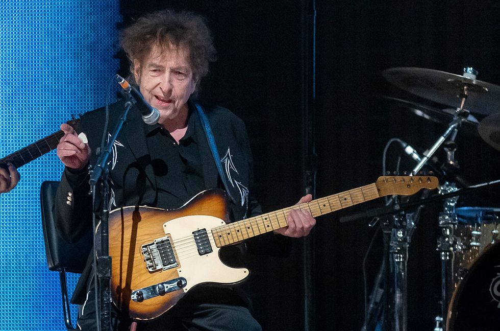 Bob Dylan performs as a surprise guest during Farm Aid at Ruoff Home Mortgage Music Center on September 23, 2023 in Noblesville, Indiana.