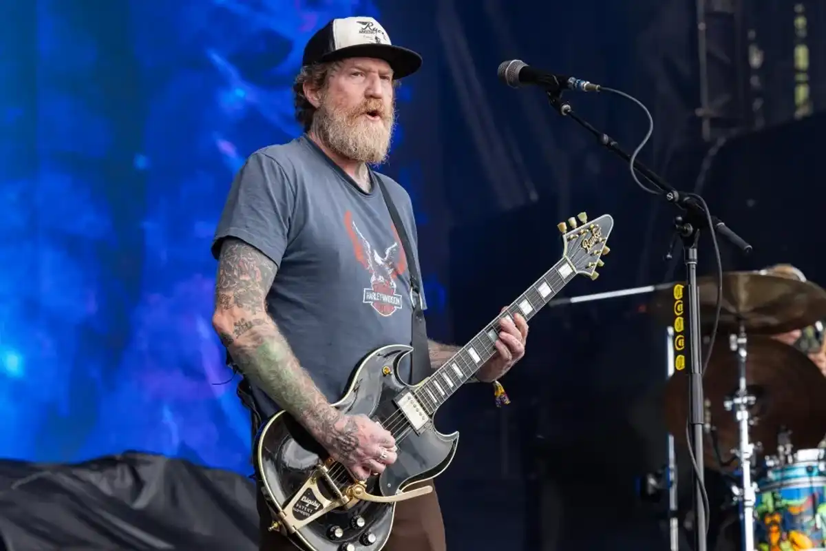 Brent Hinds of Mastodon performs at Riot Fest 2024 at Douglass Park on September 22, 2024 in Chicago, Illinois.