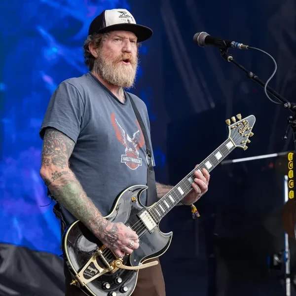 Brent Hinds of Mastodon performs at Riot Fest 2024 at Douglass Park on September 22, 2024 in Chicago, Illinois.