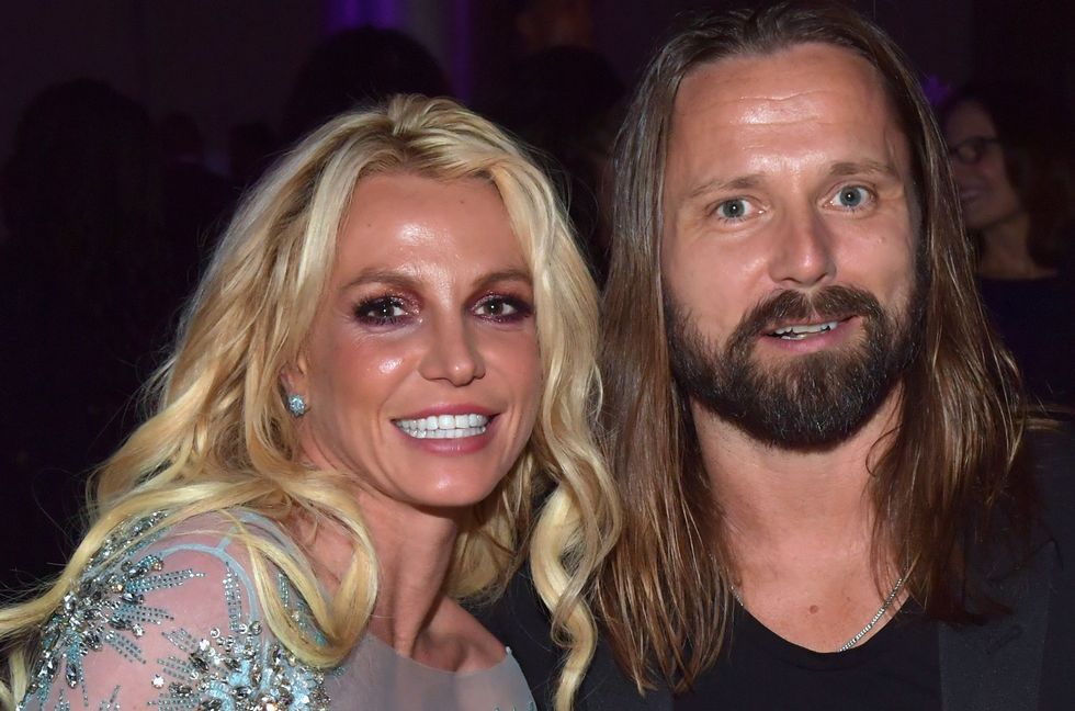 Britney Spears and Max Martin attend Pre-GRAMMY Gala and Salute to Industry Icons Honoring Debra Lee at The Beverly Hilton on Feb. 11, 2017 in Los Angeles.