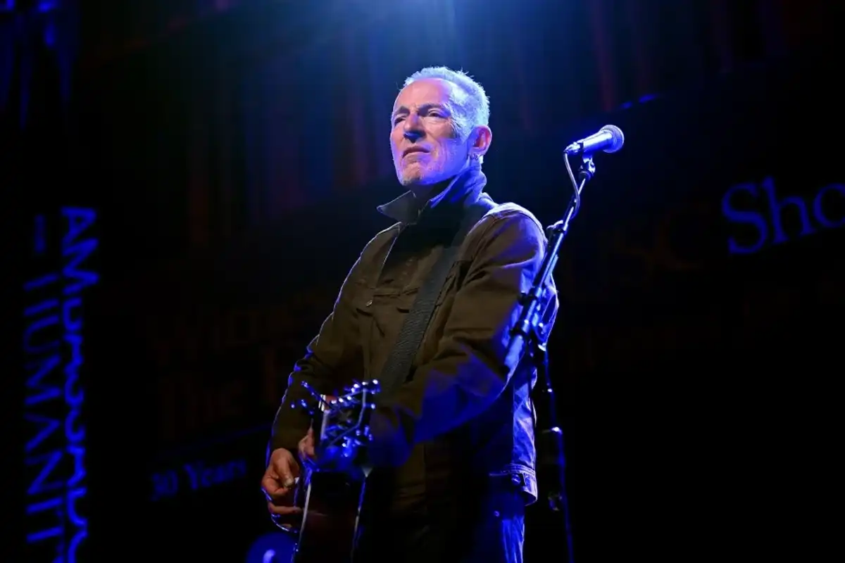 Bruce Springsteen performs onstage as USC Shoah Foundation Hosts 30th Anniversary Gala "Ambassadors For Humanity" at New York Hilton on October 13, 2024 in New York City.