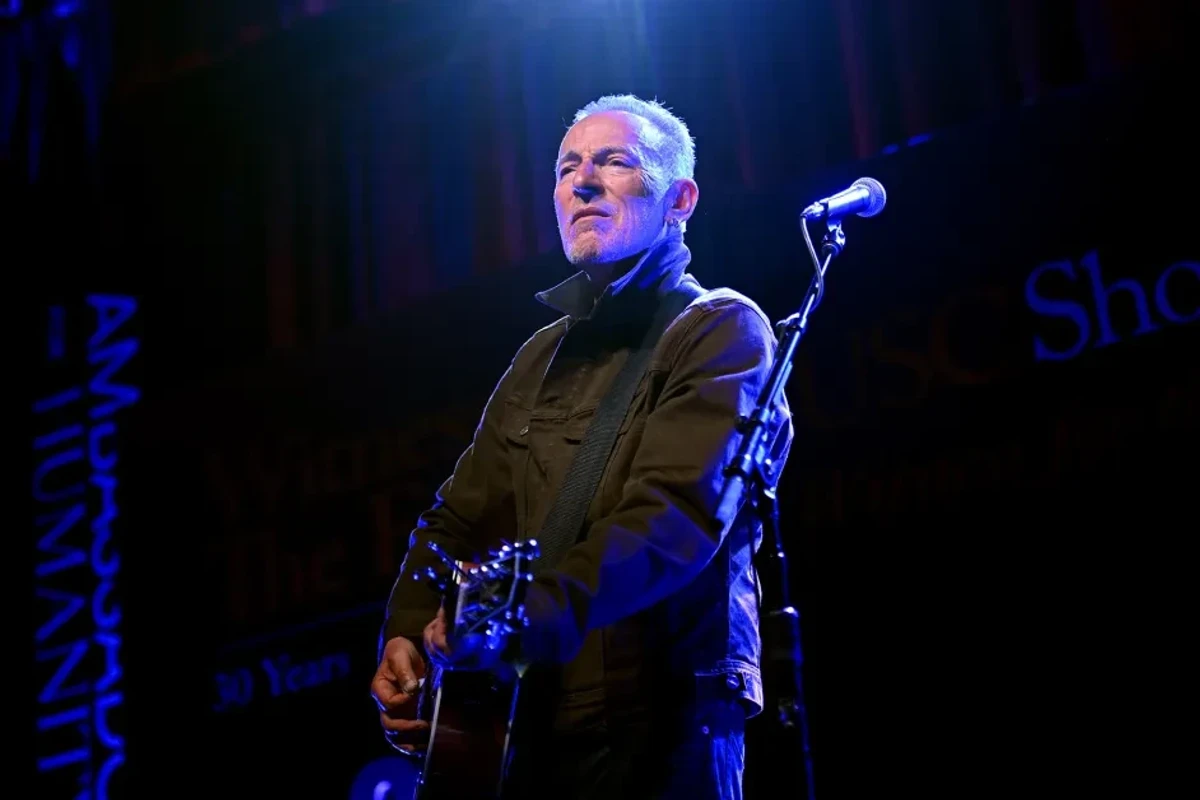 Bruce Springsteen performs onstage as USC Shoah Foundation Hosts 30th Anniversary Gala "Ambassadors For Humanity" at New York Hilton on October 13, 2024 in New York City.