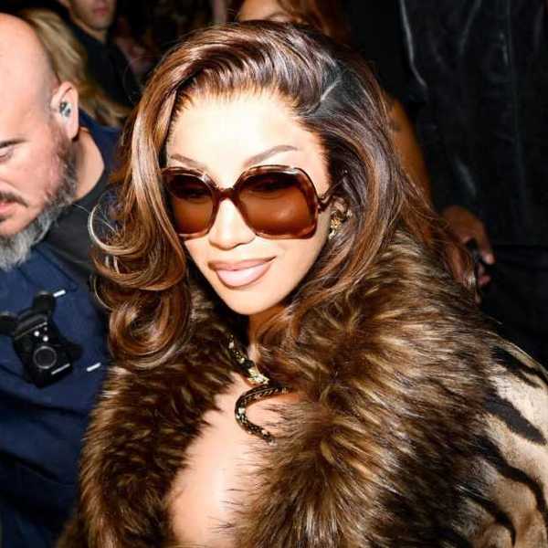 Cardi B at the Roberto Cavalli fashion show as a part of Milan RTW Spring/Summer 2027 fashion week on Sept. 24, 2026, in Milan.