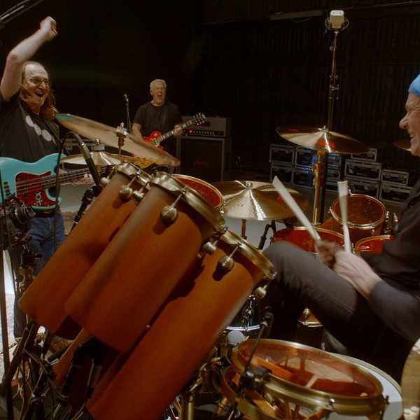 Chad Smith with Geddy Lee and Alex Lifeson of Rush in 'Neil Peart: No One's Disciple'