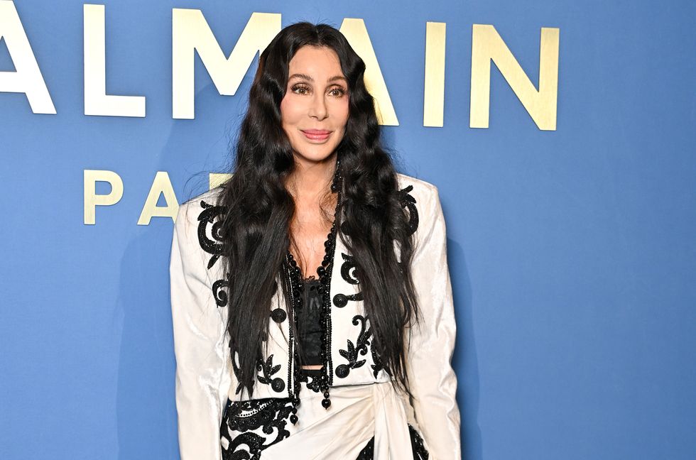 Cher attends the Balmain Womenswear Spring/Summer 2024 show as part of Paris Fashion Week on September 27, 2023 in Paris, France.
