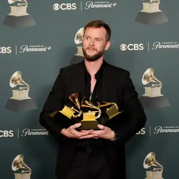 Cirkut, winner of Best Dance Pop Recording, Producer of the Year, Non-Classical, and Best Pop Vocal Album for "MAYHEM," poses in the press room during the 68th GRAMMY Awards at Crypto.com Arena on February 01, 2026 in Los Angeles, California.