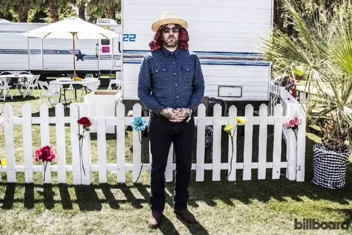 City and Colour (AKA Dallas Green) backstage on day 2 of the 2014 Coachella Valley Music & Arts Festival on April 12, 2014.