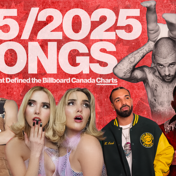 Clockwise left to right: Cameron Whitcomb, Fionn, Drake, Karan Aujla, Justin Bieber