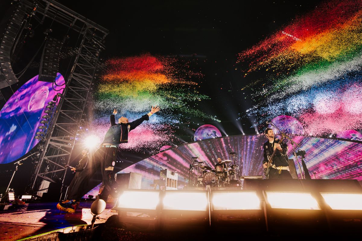 Coldplay perform in Mumbai, India in January 2025