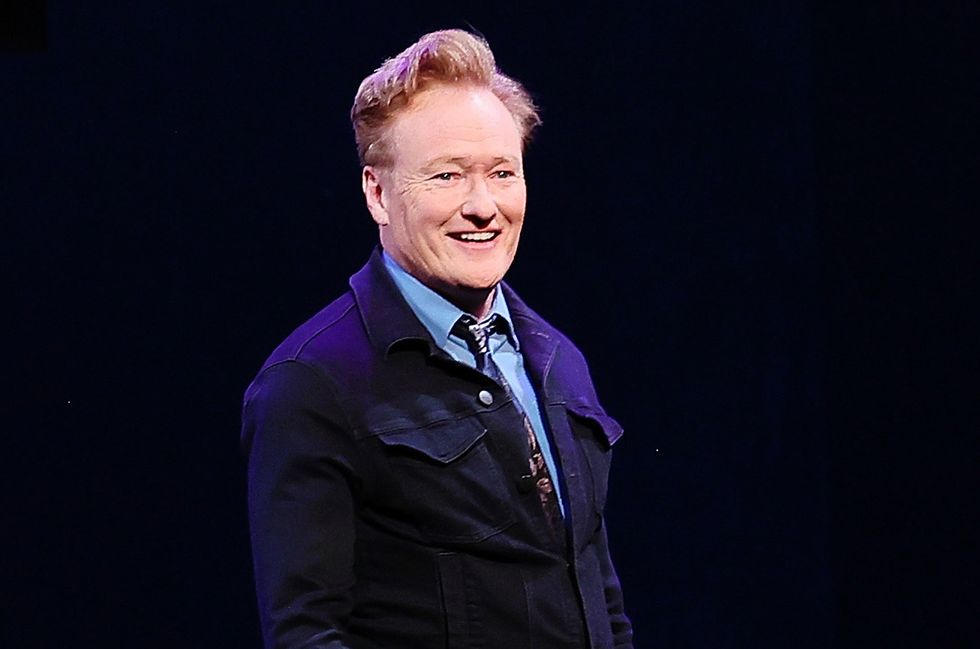 Conan O'Brien performs onstage during a live taping of Conan O'Brien Needs a Friend at Brooklyn Academy of Music on Nov. 8, 2023 in New York City.