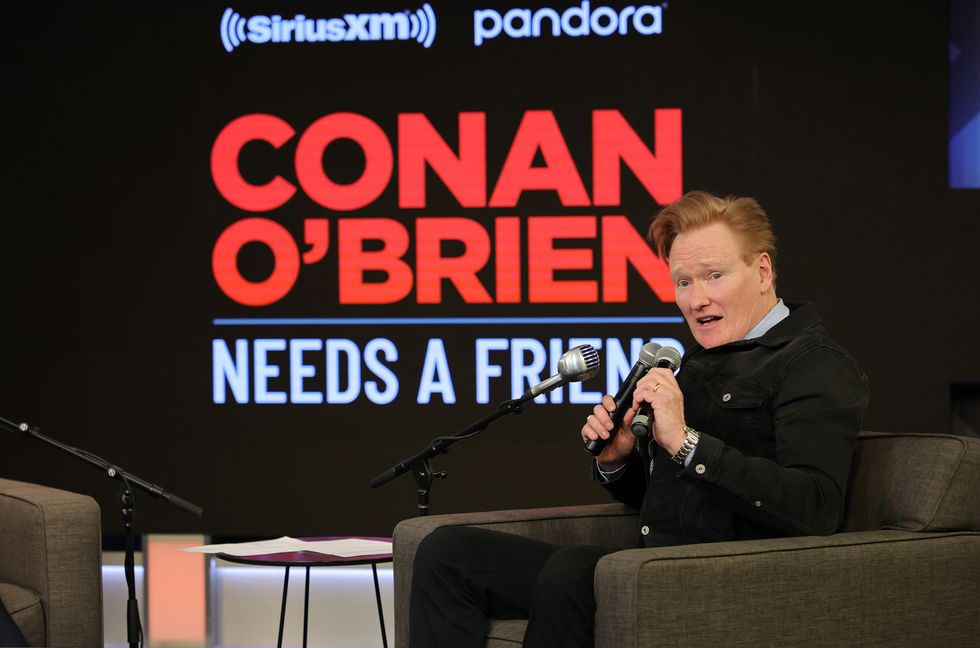 ​Conan O'Brien speaks during an interview on day 3 of SiriusXM At Super Bowl LVI on Feb. 11, 2022 in Los Angeles.