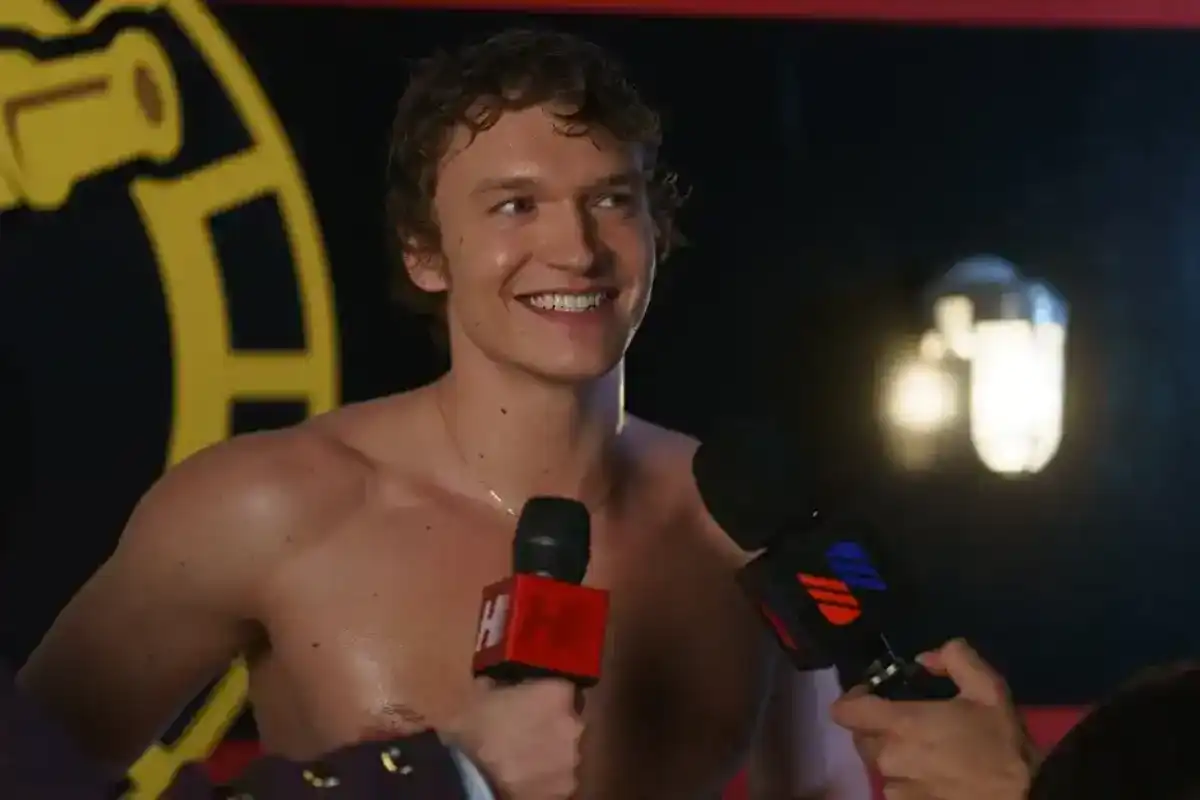 Connor Storrie as Ilya Rozanov in Episode 102 of 'Heated Rivalry.'