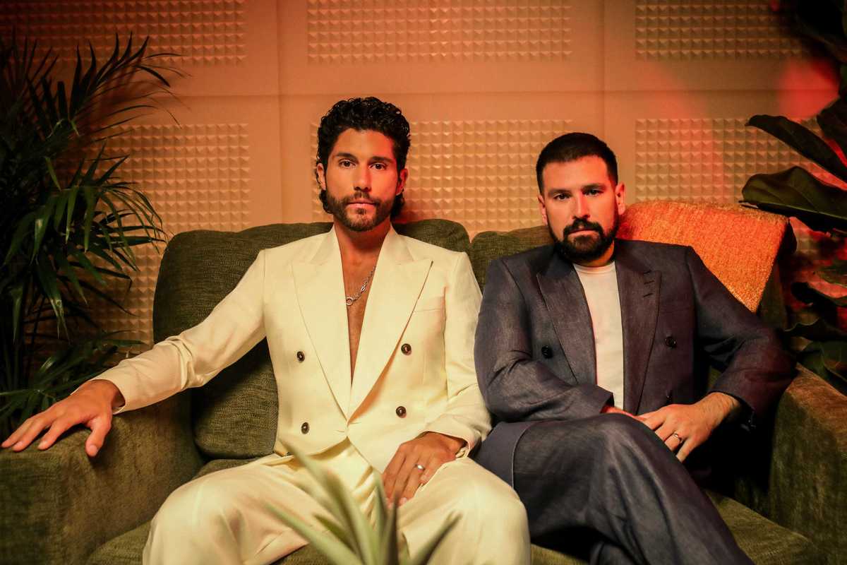 Dan Smyers (left) and Shay Mooney of Dan + Shay photographed in Toronto at NXNE in June 2026.