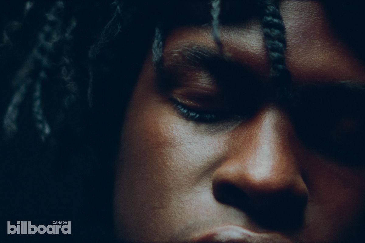 Daniel Caesar photographed by Heather Hazzan & Grayson Kohs on May 5, 2025 at Corner Studio in New York. Styling by Trent Munson. Grooming by Laura Costa using Milk Makeup at Exclusive Artists.