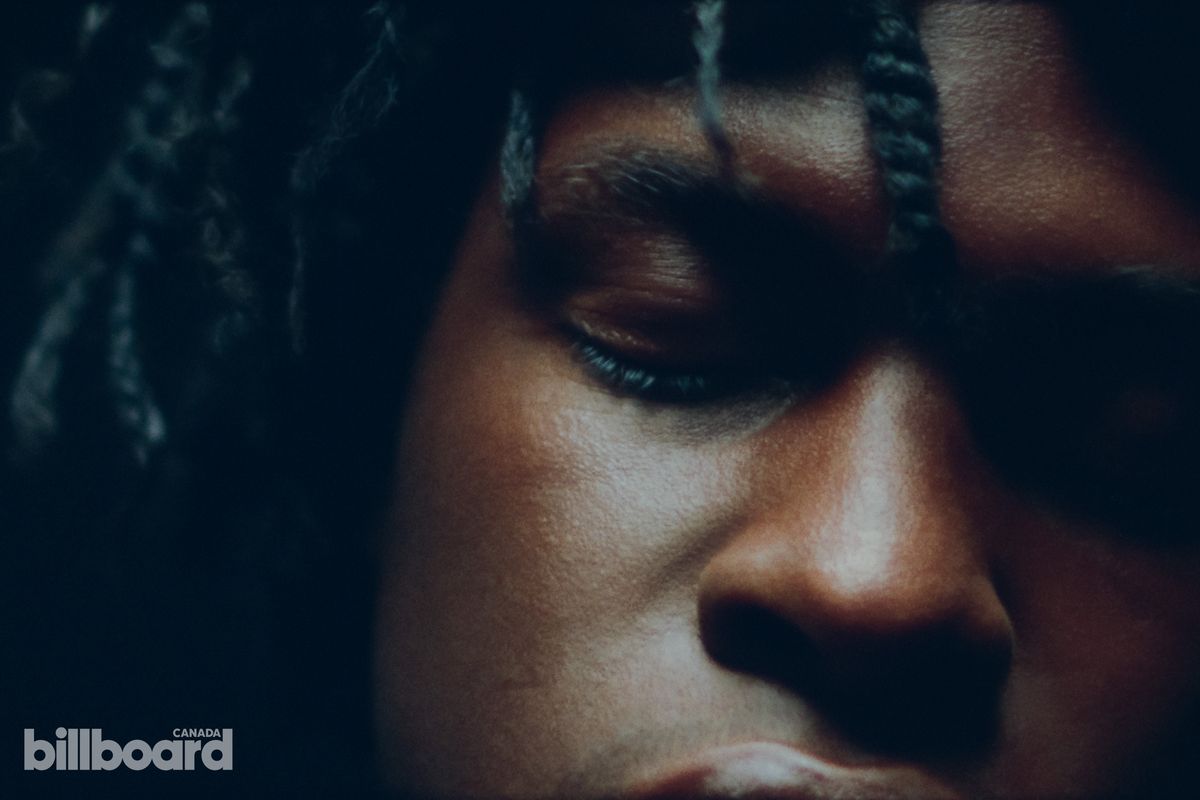 Daniel Caesar photographed by Heather Hazzan & Grayson Kohs on May 5, 2025 at Corner Studio in New York. Styling by Trent Munson. Grooming by Laura Costa using Milk Makeup at Exclusive Artists.