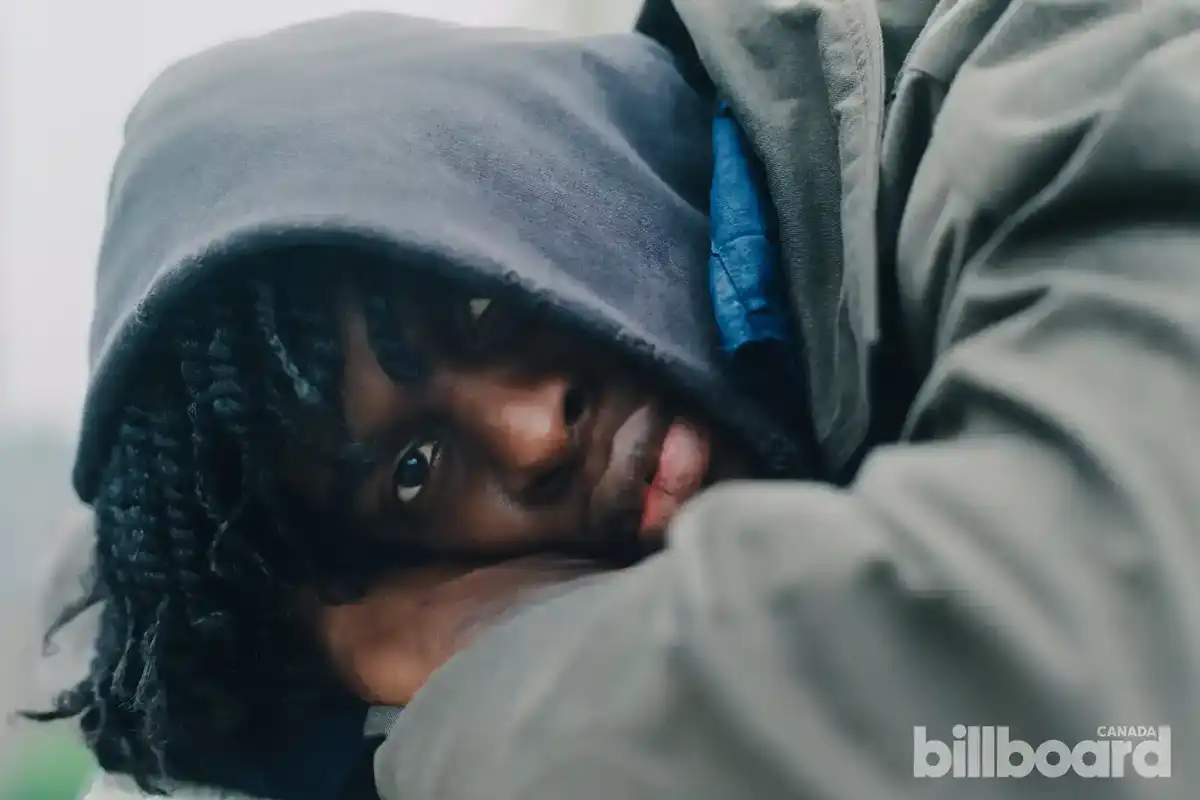Daniel Caesar photographed by Heather Hazzan & Grayson Kohs on May 5, 2025 at Corner Studio in New York. Styling by Trent Munson. Grooming by Laura Costa using Milk Makeup at Exclusive Artists.