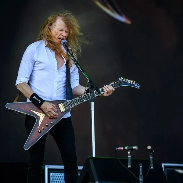 Dave Mustaine from Megadeth performs on stage at the Tons of Rock festival on June 28, 2025 in Oslo, Norway.