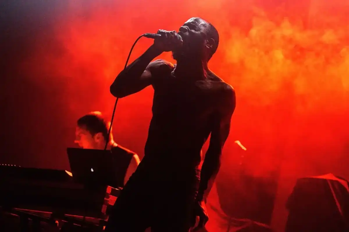 Death Grips performs at Hollywood Palladium on Nov. 4, 2017.