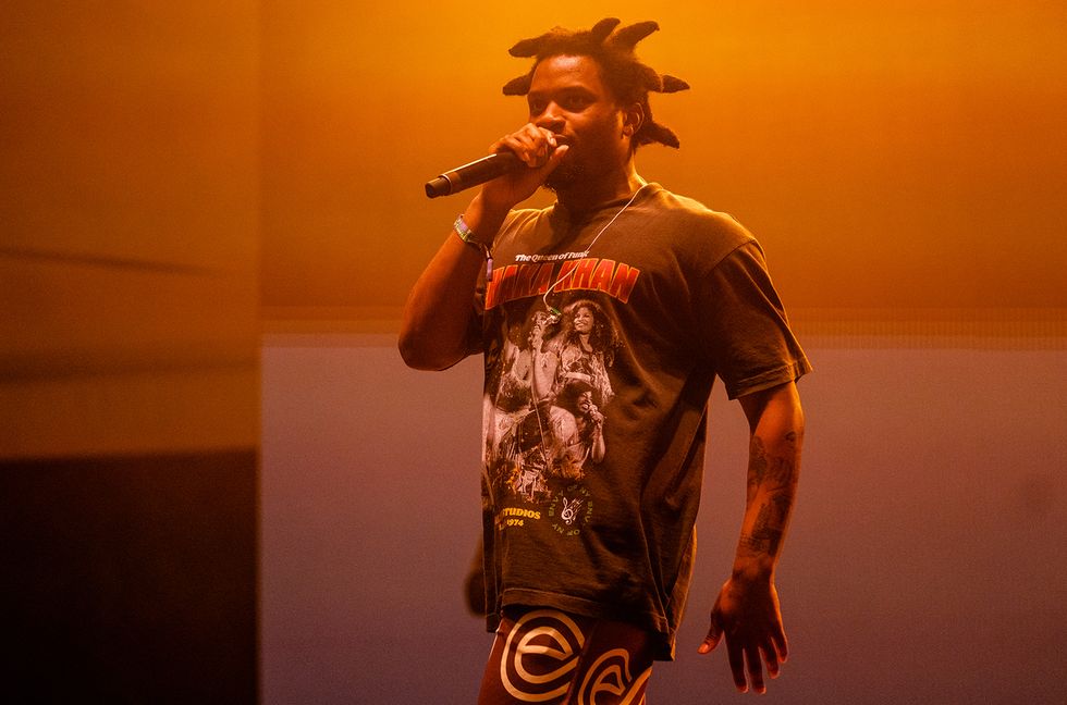 Denzel Curry performs at the Bonnaroo Music & Arts Festival on June 17, 2022 in Manchester, Tennessee.