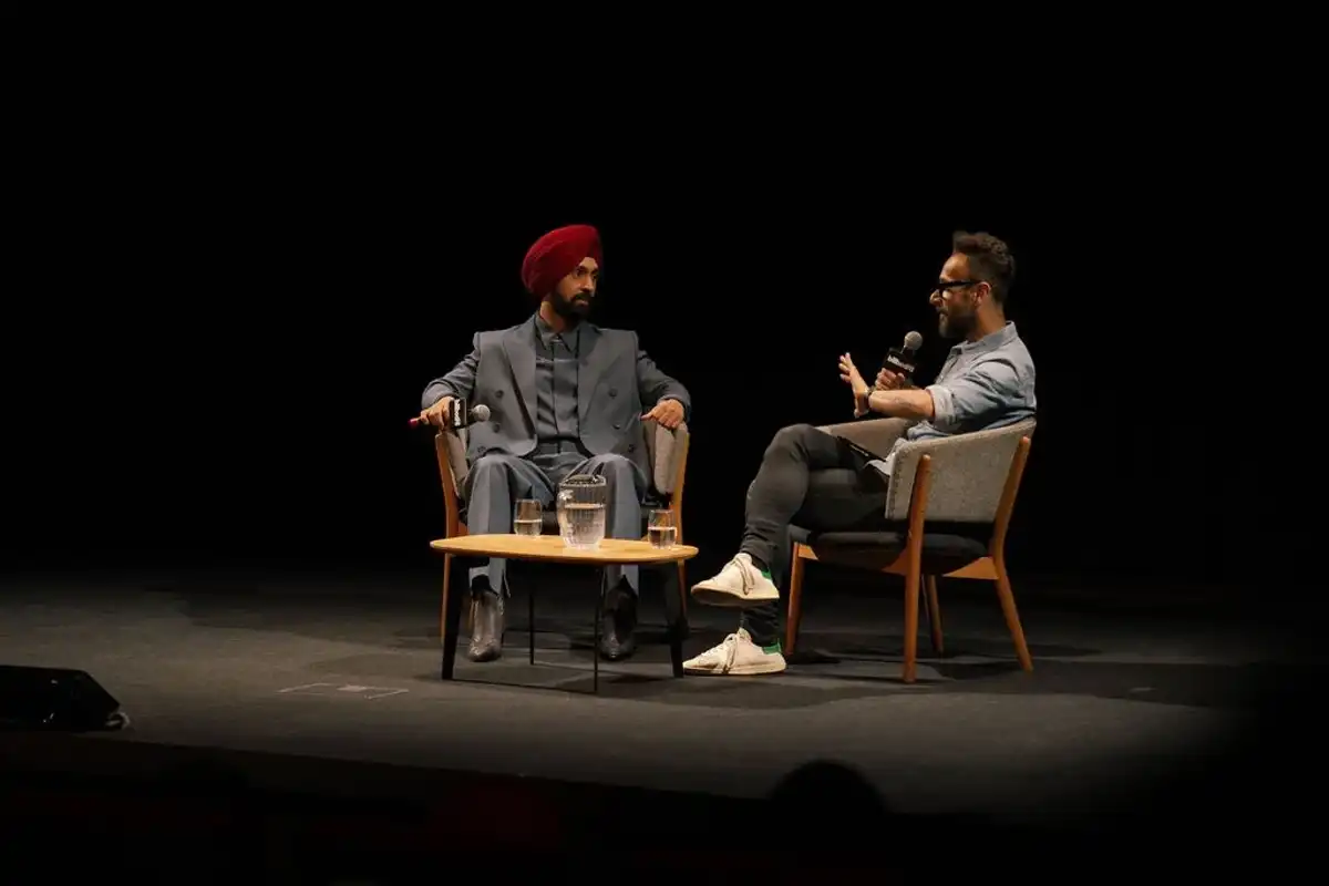 Diljit Dosanjh and Recording Academy President Panos A. Panay at Billboard Summit at NXNE on June 11, 2025 at the TIFF Lightbox in Toronto.