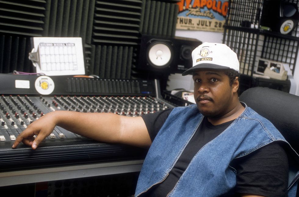 DJ Mark The 45 King (aka Mark Howard James) appears in a portrait in his home studio on Oct. 10, 1994 in New York City.