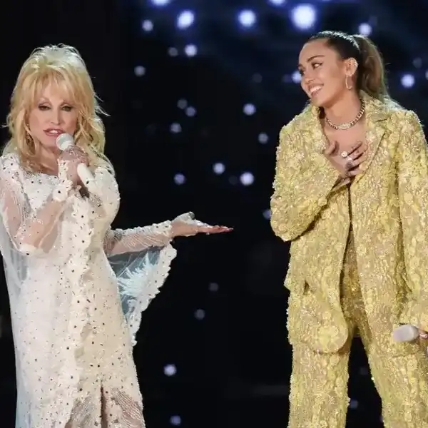 Dolly Parton and Miley Cyrus perform onstage during the 61st Annual GRAMMY Awards at Staples Center on February 10, 2019 in Los Angeles, California.