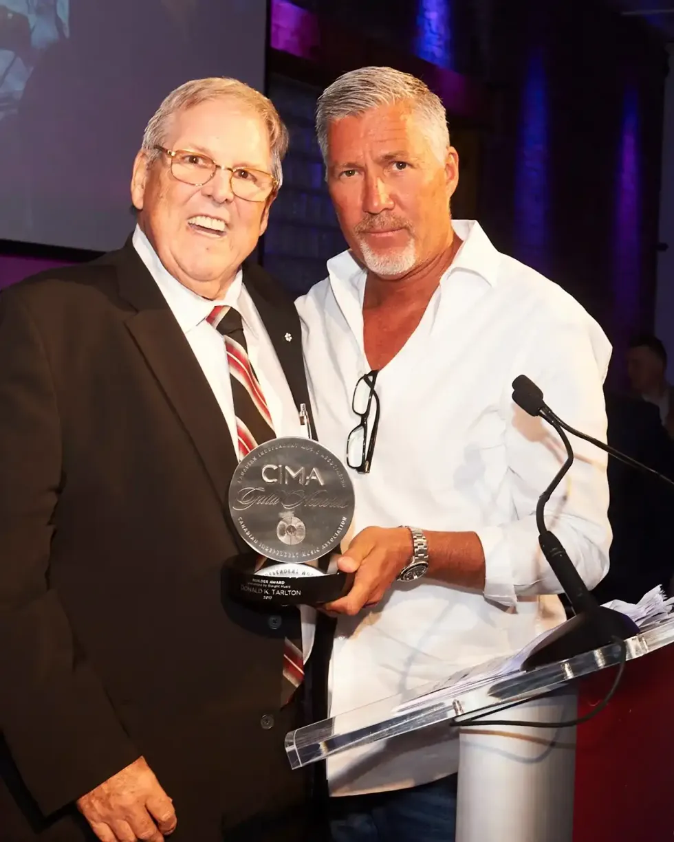 Donald Tarlton and Derrick Ross at the 2017 CIMA Awards.