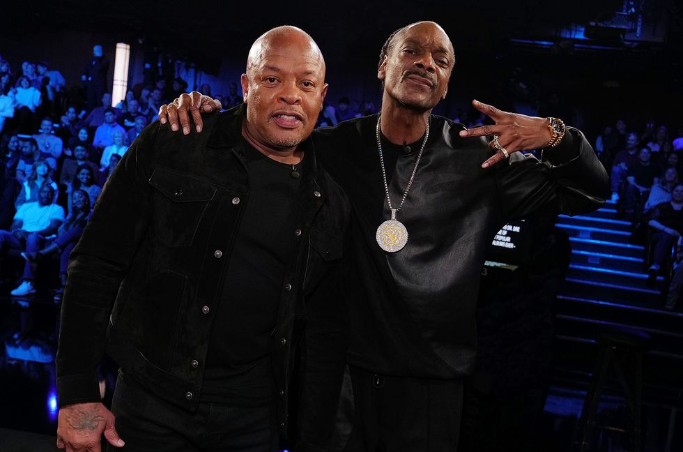 Dr. Dre and Snoop Dogg on "Jimmy Kimmel Live!" on March 19, 2024.