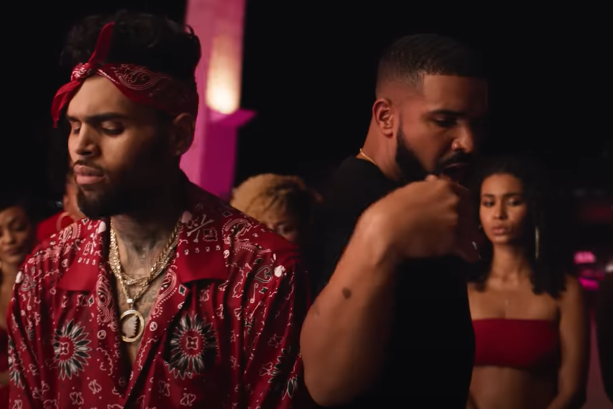 Drake and Chris Brown in the 'No Guidance' video