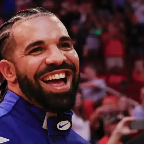 Drake attends a game between the Houston Rockets and the Cleveland Cavaliers at Toyota Center on March 16, 2024, in Houston.