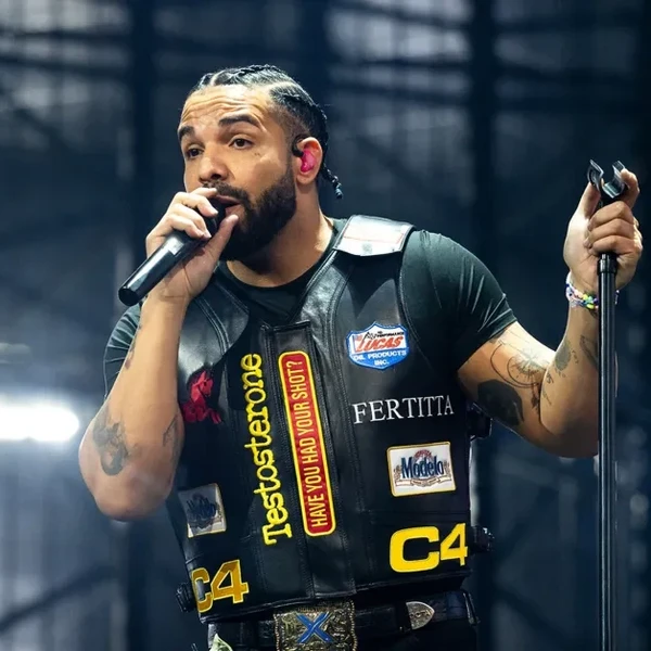 Drake performs onstage during Wireless Festival at Finsbury Park on July 11, 2025 in London, England.