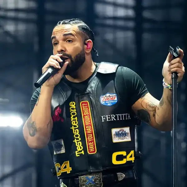 Drake performs onstage during Wireless Festival at Finsbury Park on July 11, 2025, in London.