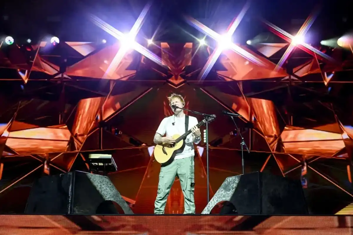 Ed Sheeran performs onstage at the 2025 Coachella Valley Music And Arts Festival on April 19, 2025 in Indio, Calif.