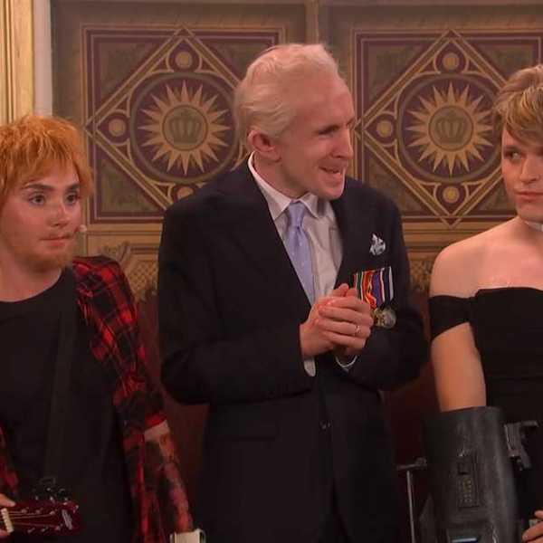 Ed Sheeran (played by Annabel Marlow) makes an appearance on the cold open of 'SNL UK' on Saturday, Sept. 19, 2026.
