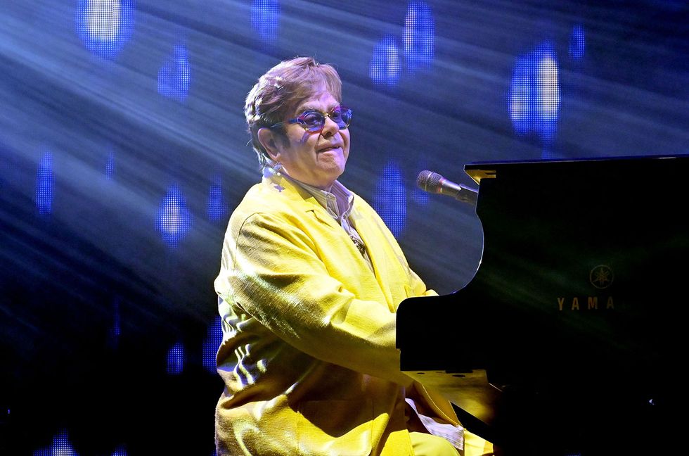 Elton John performs onstage during MFEI Spirit Of Life honoring Jay Marciano at Shrine Auditorium and Expo Hall on Oct. 22, 2024 in Los Angeles, California.