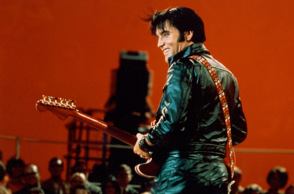 Elvis Presley performs on June 27, 1968.