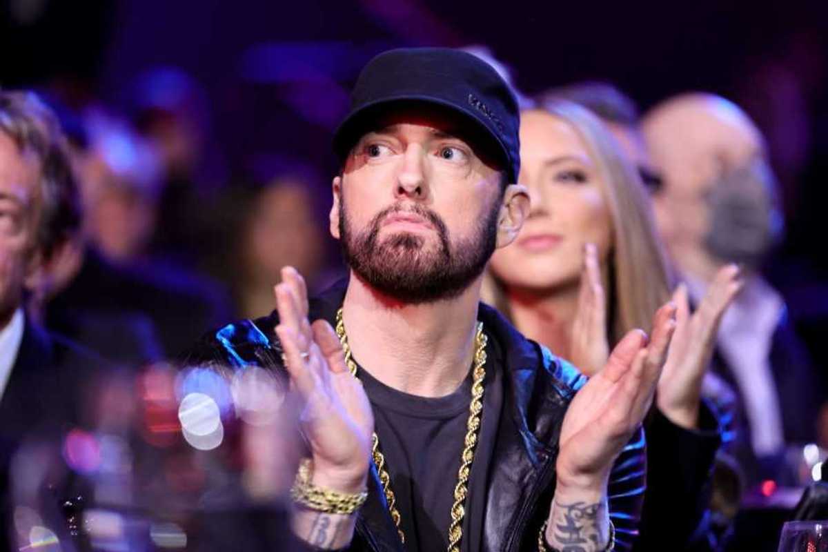 Eminem attends the 37th Annual Rock & Roll Hall of Fame Induction Ceremony at Microsoft Theater on November 05, 2022 in Los Angeles, California.