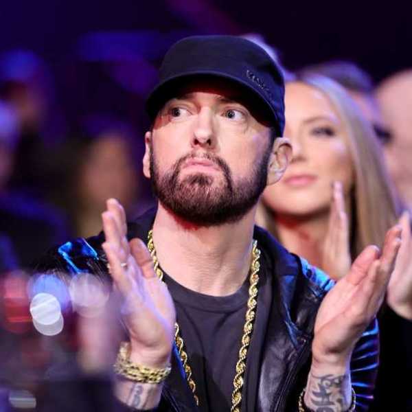 Eminem attends the 37th Annual Rock & Roll Hall of Fame Induction Ceremony at Microsoft Theater on November 05, 2022 in Los Angeles, California.